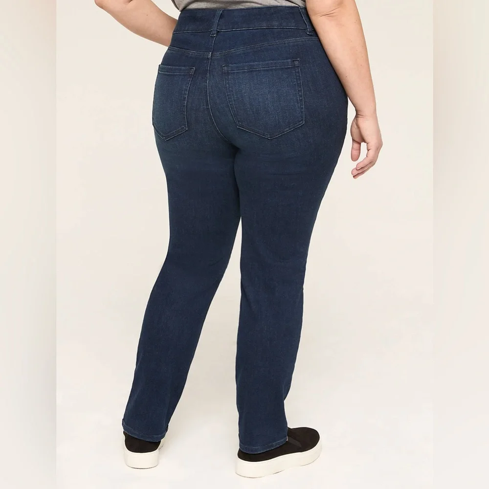 Lane Bryant Dark Blue Straight Leg Jeans - Plus size, classic, casual, denim - Picture 2 of 10